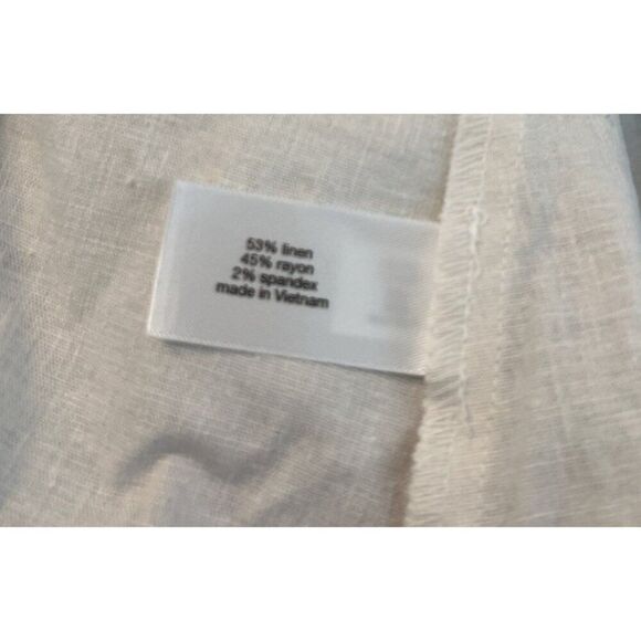 Lane Bryant 14 Linen Blend Utility Jacket White Belted Pockets Elastic Waist NWT - Picture 6 of 6